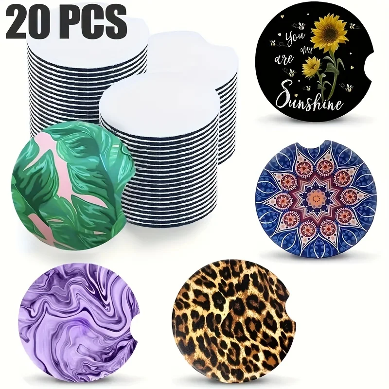 20pcs Sublimated Blank Car Coa - Coaster Sublimation Blank 리뷰 및 가격