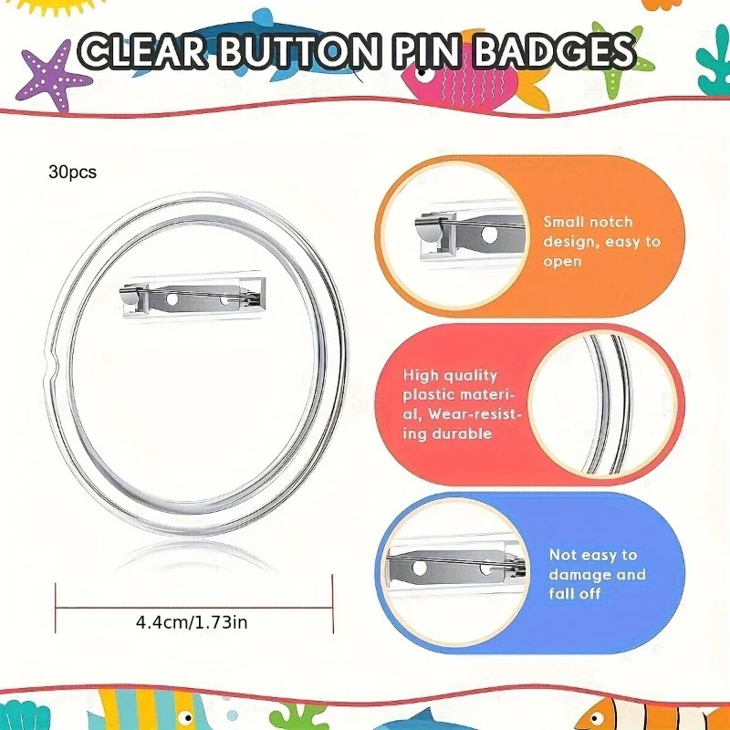 30pcs acrylic blank badge pin  - Button Badge Blank 리뷰 및 가격
