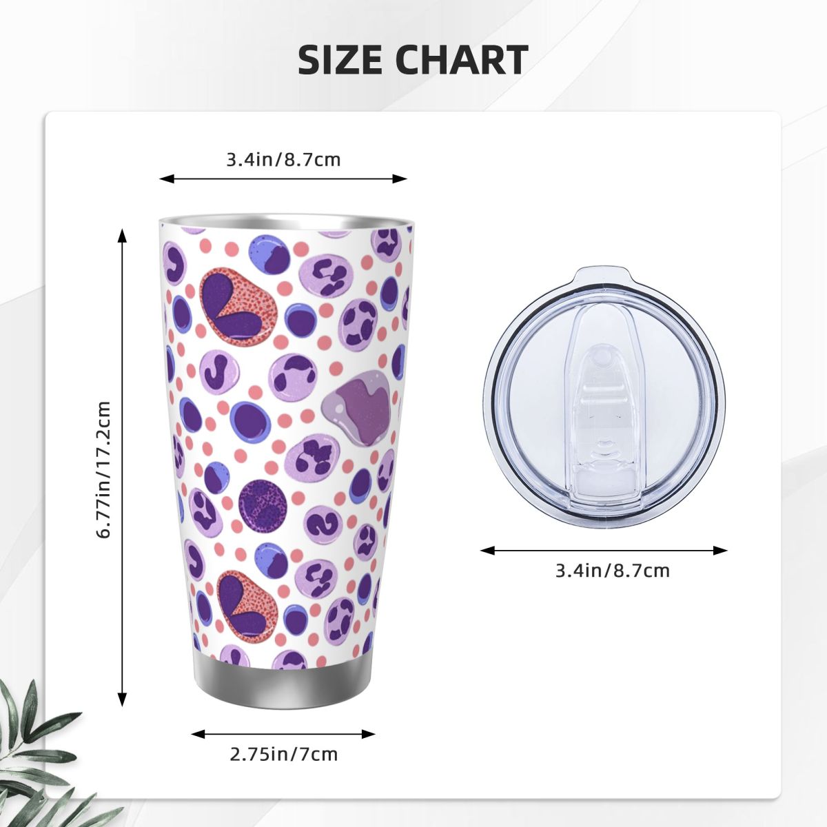 Large White Blood Cell Pattern - Tumbler 20Oz White 리뷰 및 가격