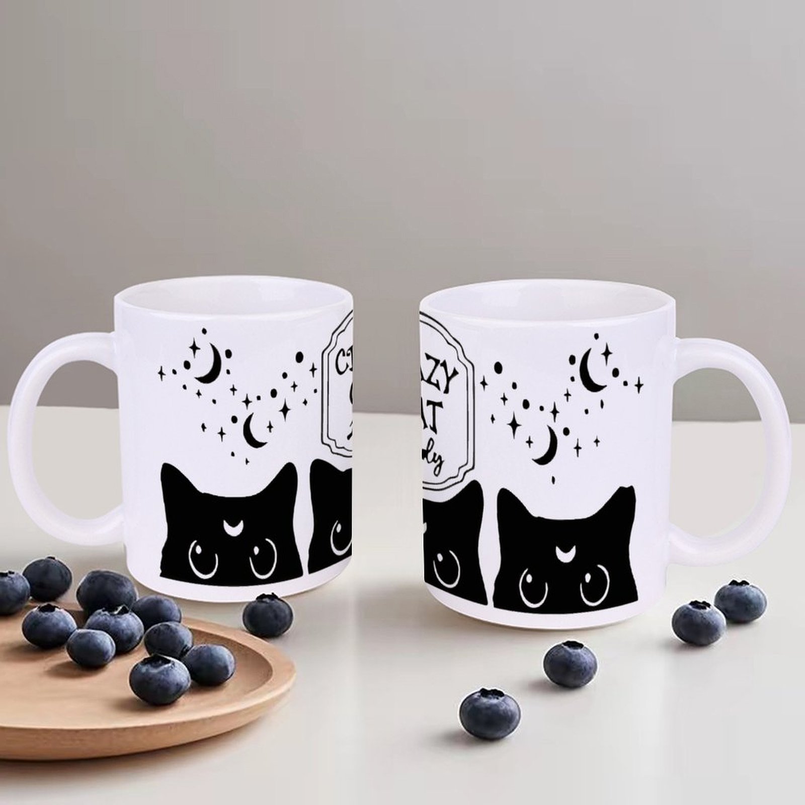 Three Black Cats With Crescent - Sublimation Mug White 리뷰 및 가격