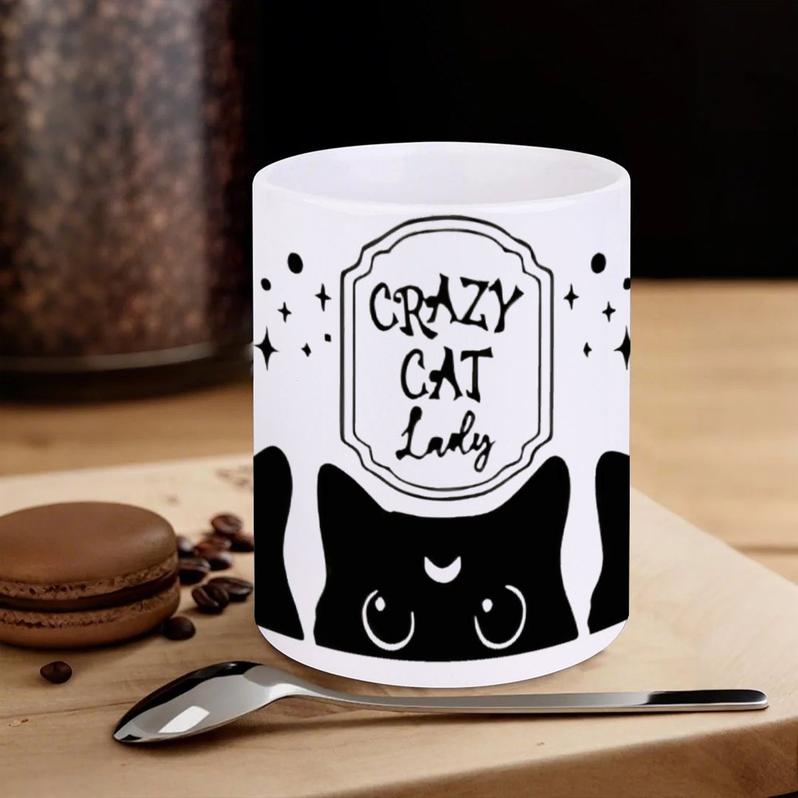 Three Black Cats With Crescent - Sublimation Mug White 리뷰 및 가격