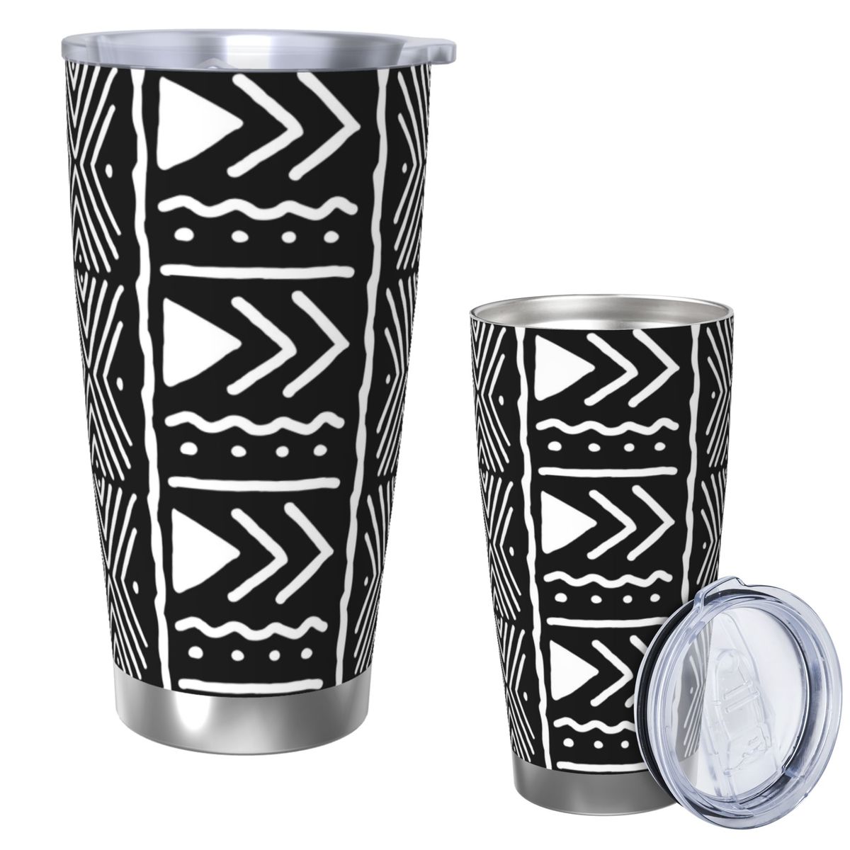 Black And White African Bogola - Tumbler 20Oz White 리뷰 및 가격