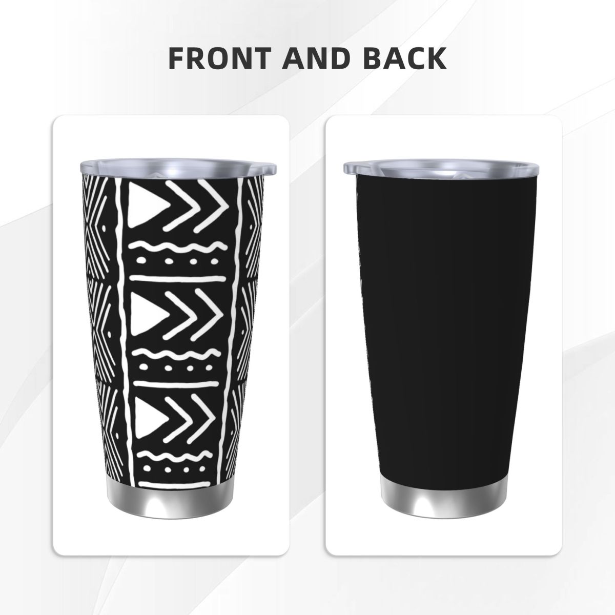 Black And White African Bogola - Tumbler 20Oz White 리뷰 및 가격