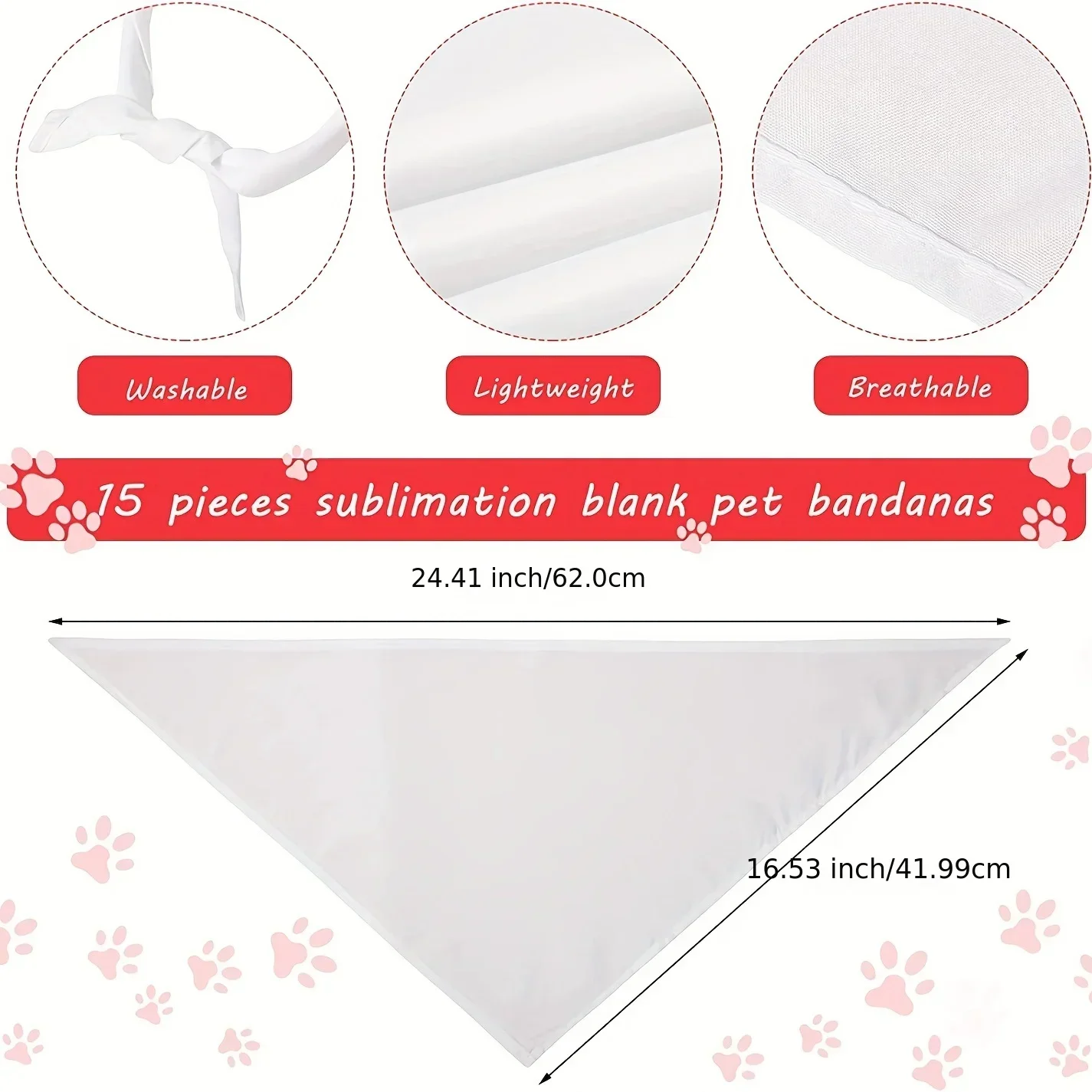 30pcs White Polyester Blank Do - Bandana Blank White 리뷰 및 가격
