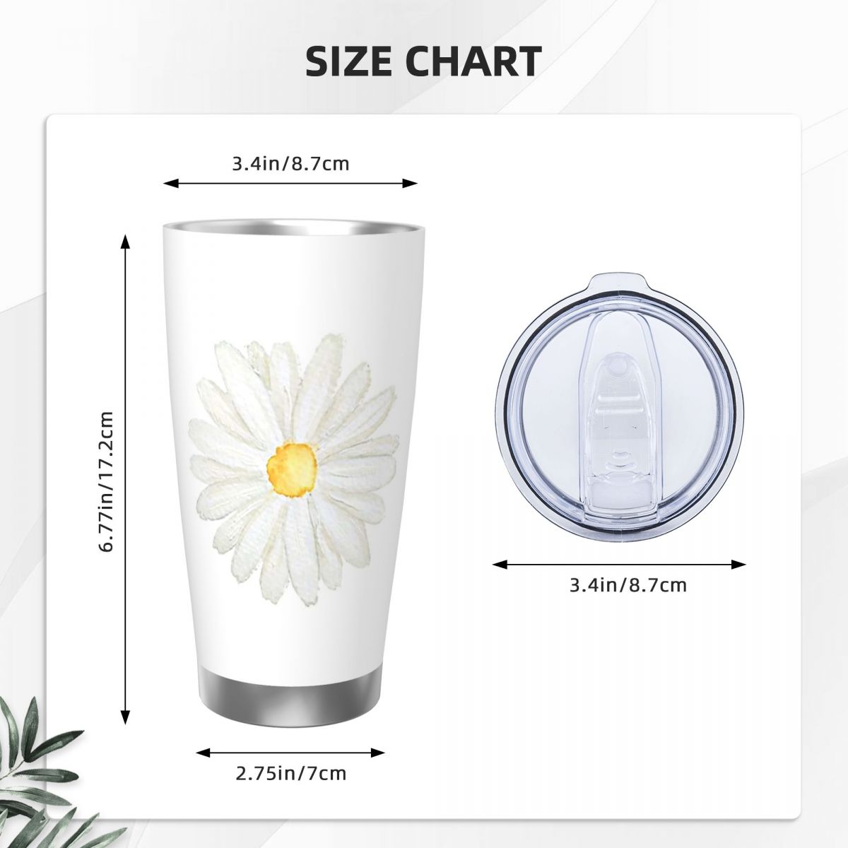 Hand Painted One Little White  - Tumbler 20Oz White 리뷰 및 가격