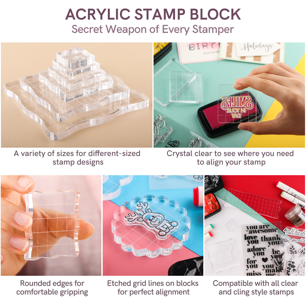 3pcs Clear Acrylic Stamp Block - Photo Acrylic Block 리뷰 및 가격