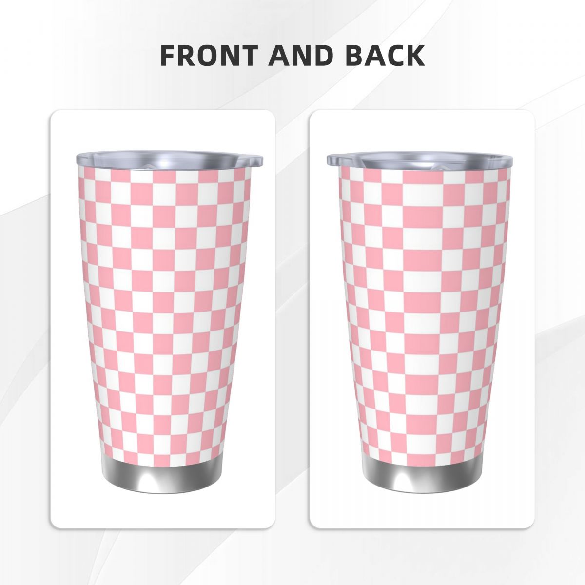 Pink White Checkerboard Patter - Tumbler 20Oz White 리뷰 및 가격