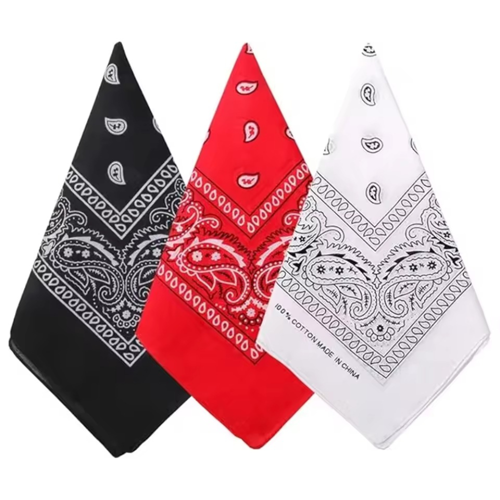 Hip Hop Cowboy Paisley Scarf L - Bandana Blank White 리뷰 및 가격