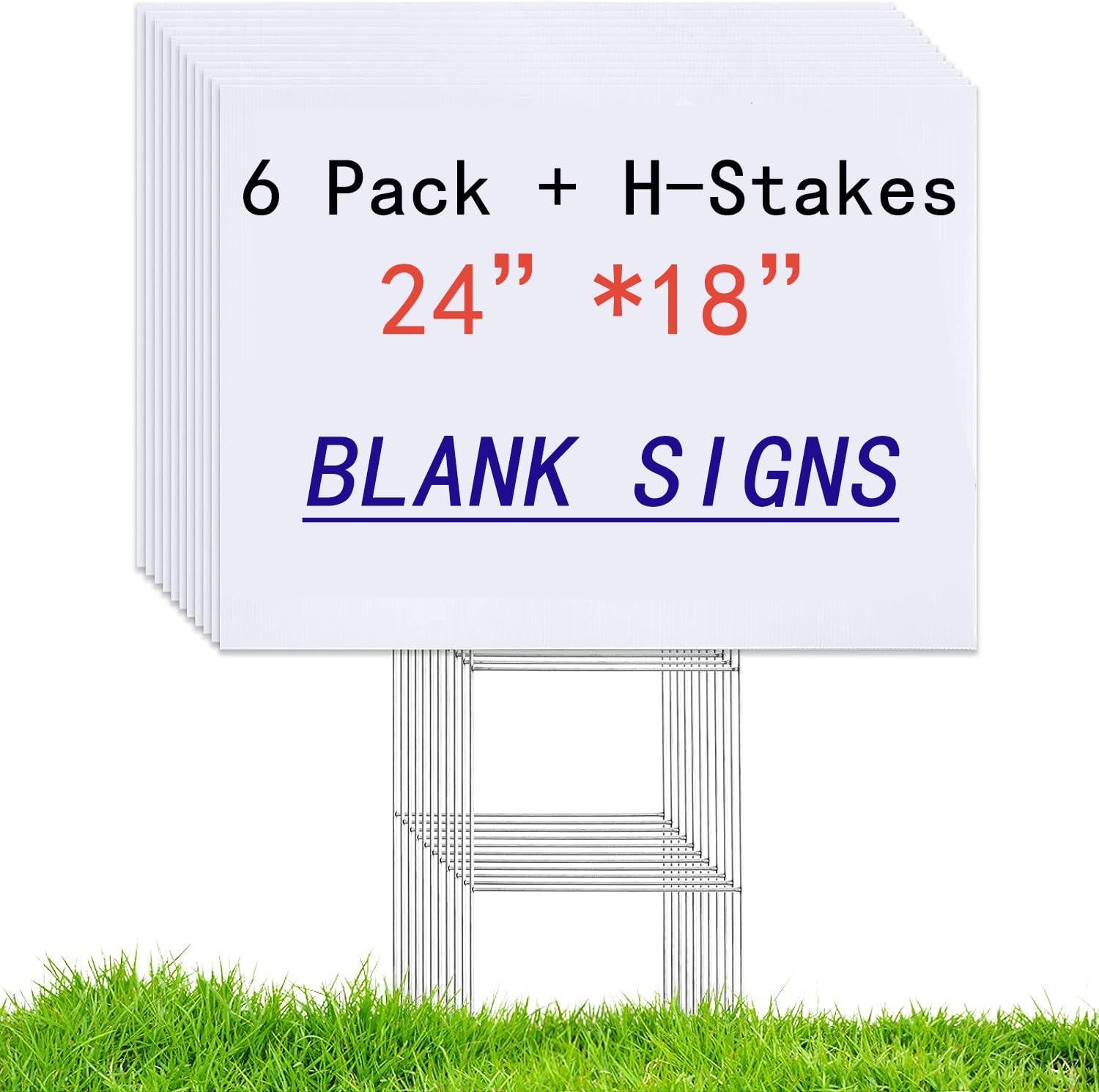 6 Pack 24x18 White Blank Lawn  - Yard Sign Blank 리뷰 및 가격