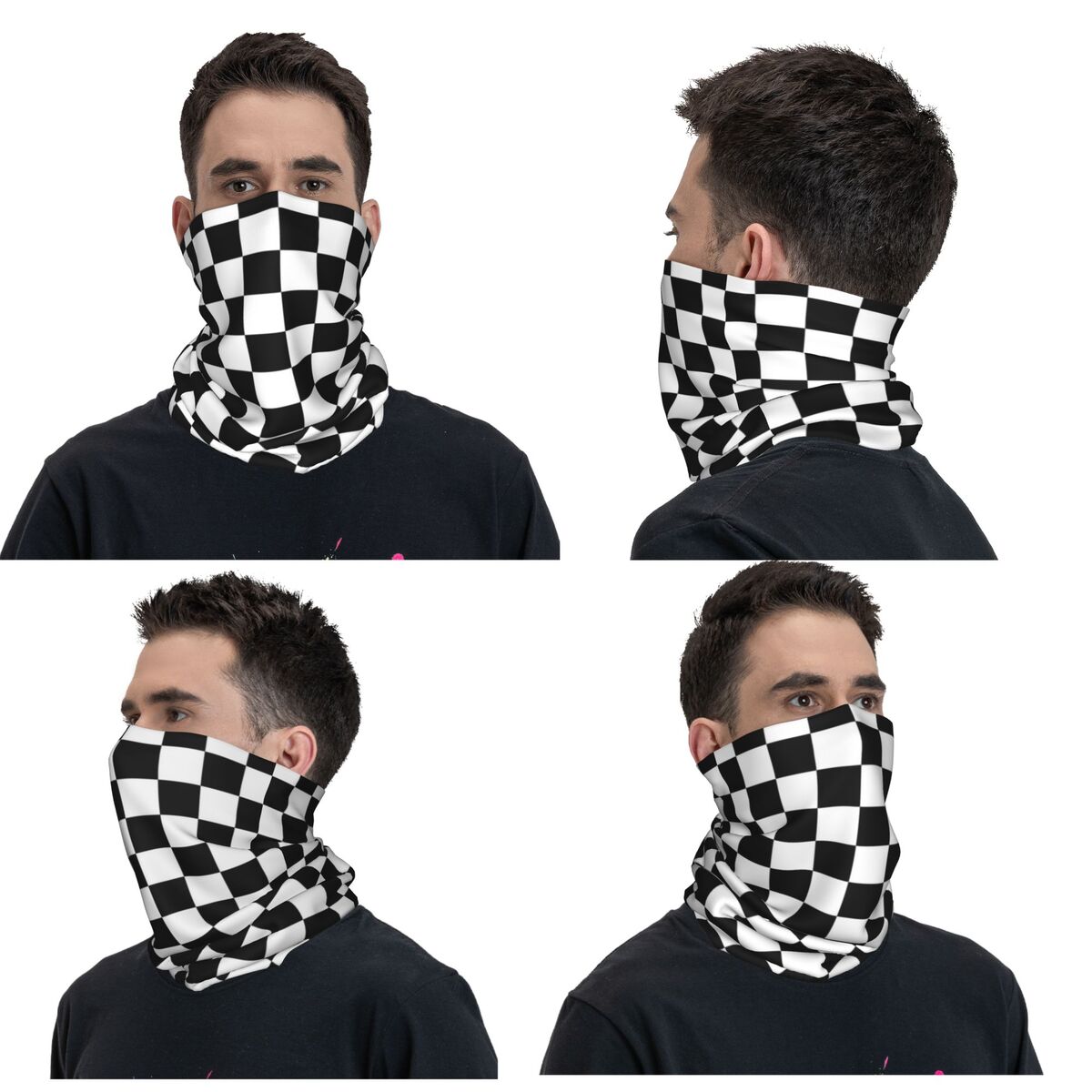 Black And White Checkered Band - Bandana Blank White 리뷰 및 가격