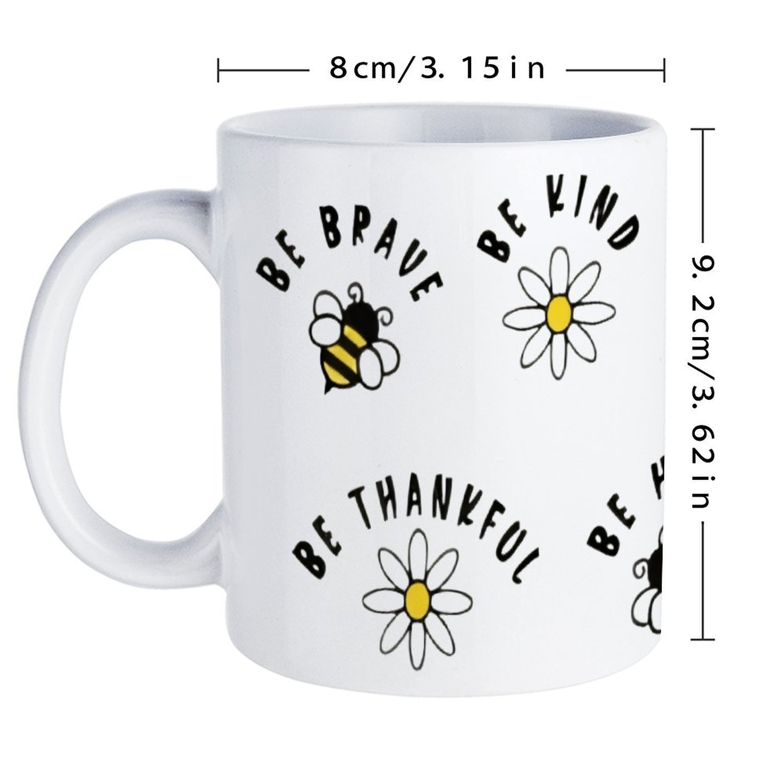 Four Stickers With Bees And Da - Sublimation Mug White 리뷰 및 가격