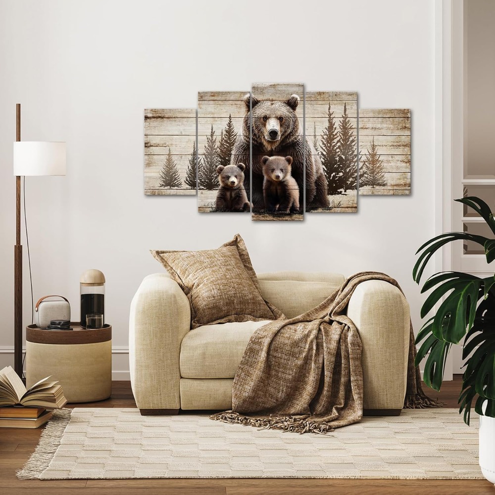 Large 5 Piece Vintage Grizzly  - Canvas Wrap Ready 리뷰 및 가격