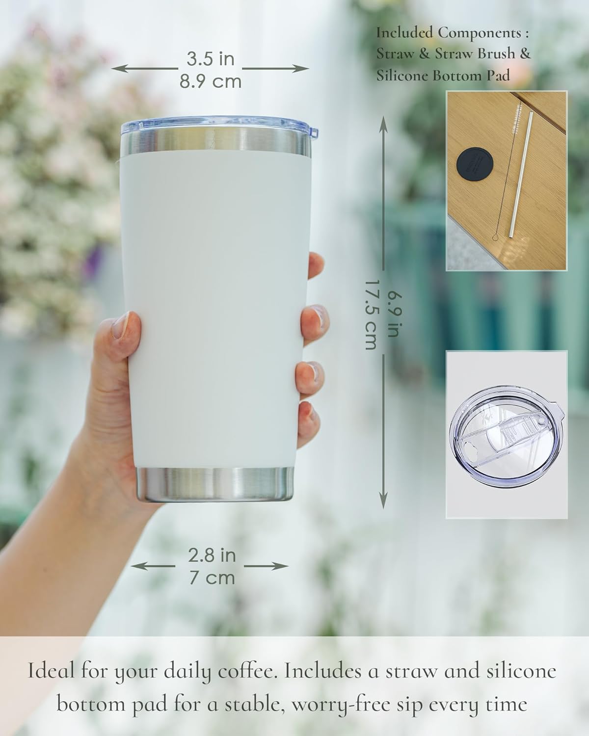 20oz Leakproof Travel Coffee T - Tumbler 20Oz White 리뷰 및 가격