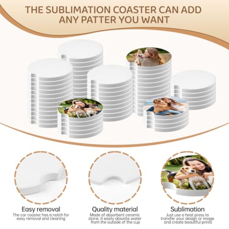 312 Pcs Ceramic Car Coasters 2 - Coaster Sublimation Blank 리뷰 및 가격