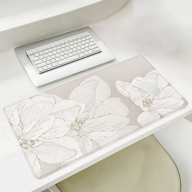 Elegant White Lily Mouse Pad,  - Mouse Pad Blank Sublimation 리뷰 및 가격