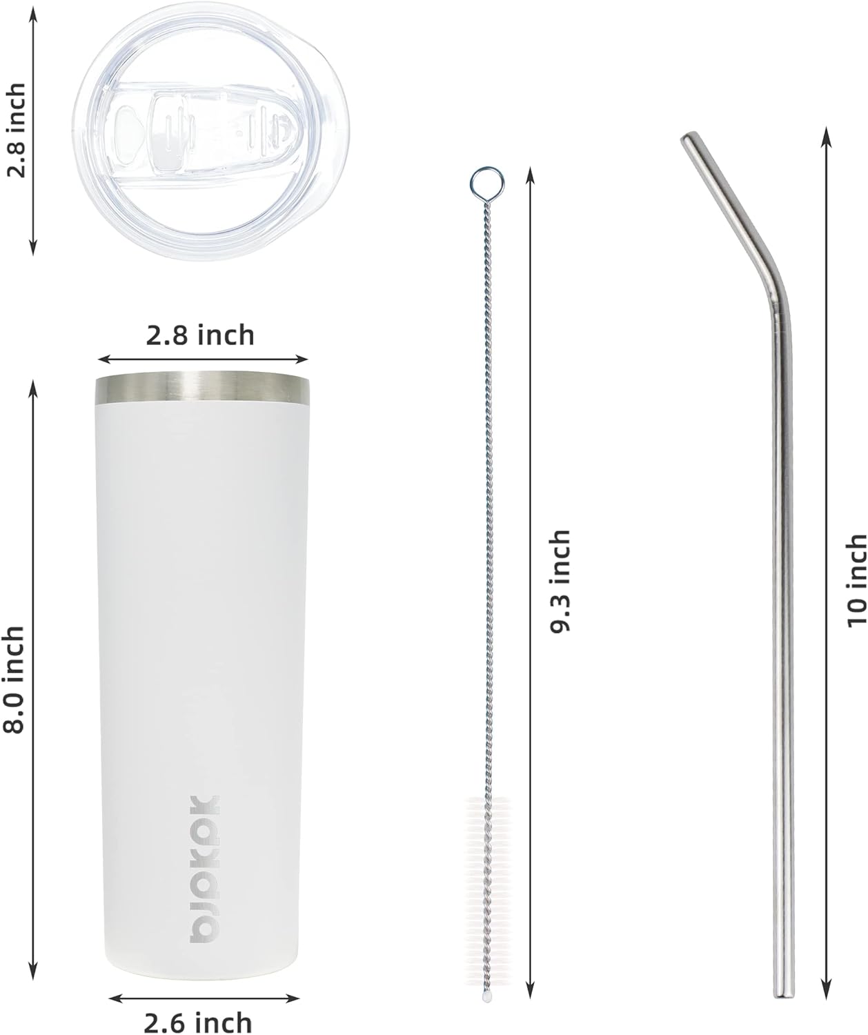20 oz Skinny Tumbler with Lid, - Tumbler 20Oz White 리뷰 및 가격