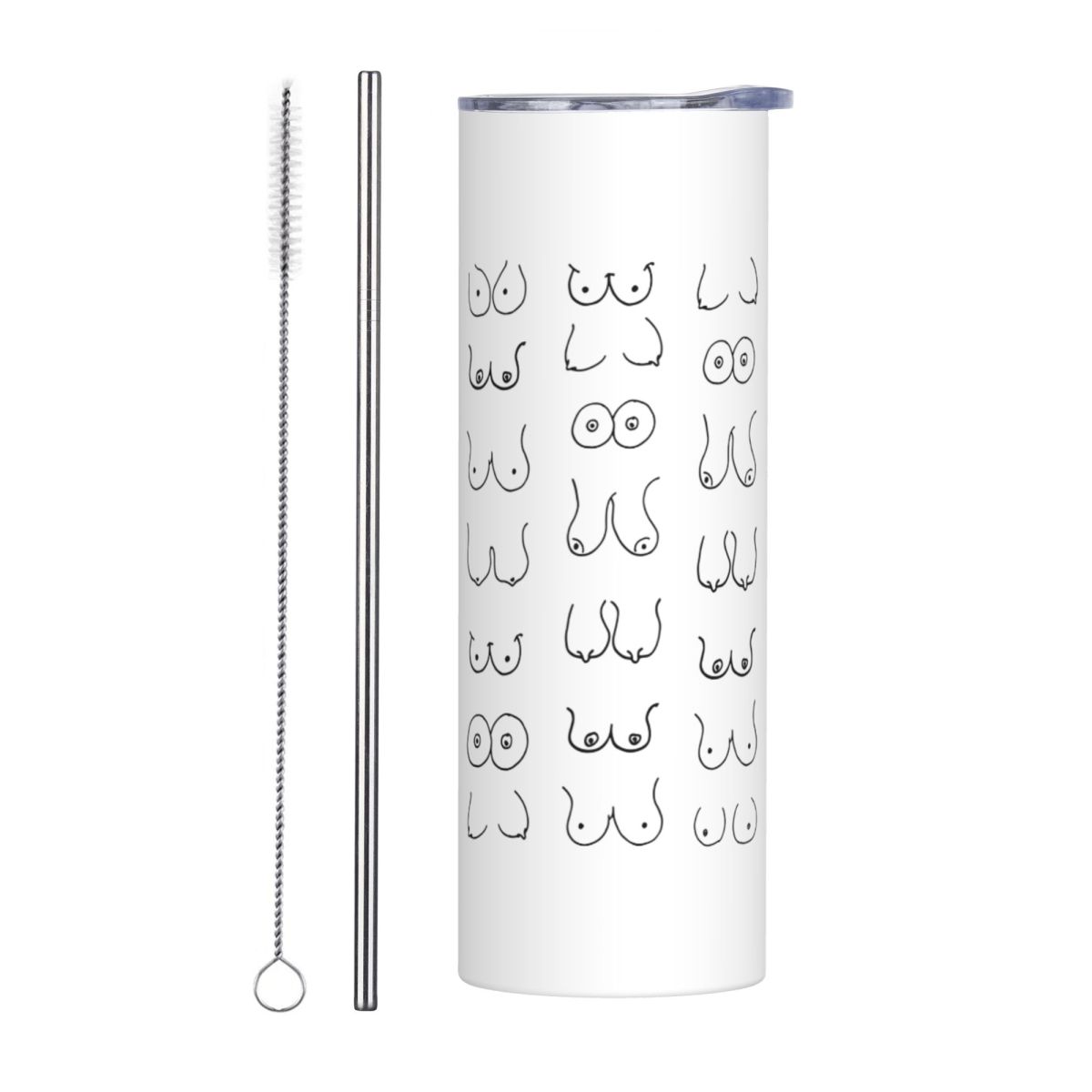 Black And White Tits Drawing S - Tumbler 20Oz White 리뷰 및 가격
