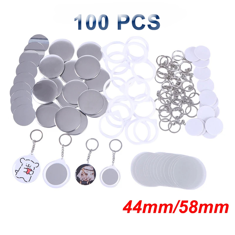New 100PCS Key Ring Mirror Bla - Button Badge Blank 리뷰 및 가격
