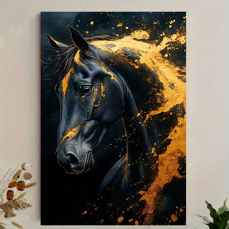 1pc Elegant Black Horse Canvas - Canvas Wrap Ready 리뷰 및 가격