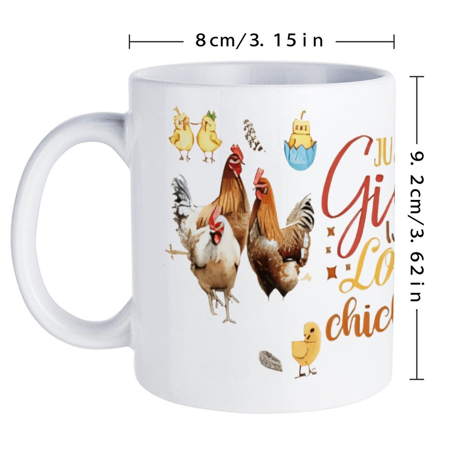 Just A Girl Who Loves Chickens - Sublimation Mug White 리뷰 및 가격